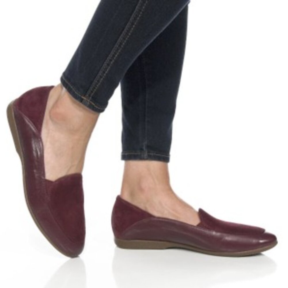 Dansko Lace Slip On Flats Loafers Leather Wine Glazed Size 39 US 8.5 - 9 NEW